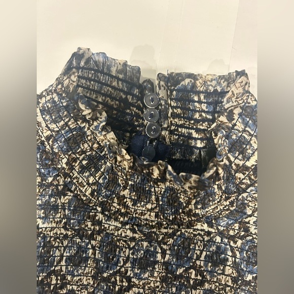 Aqua Bloomingdale’s Dress Ruffle Floral Pattern Small - Picture 4 of 14